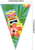 FEPITO 4 Pack Hawaiian Bunting Banner - Luau Party Tropical Decorations, Total Length 12 Meters