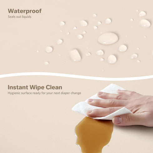 Wipe-Clean Baby Diaper Changing Pad Waterproof & Wipeable Teddy Bear Easy to Clean, Soft EVA Foam Changer Pads