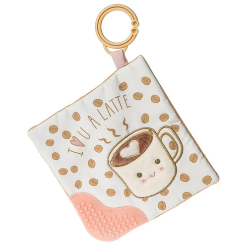 Sweet Soothie Crinkle Teether Toy with Baby Paper and Squeaker, 6 x 6-Inches, Latte Color