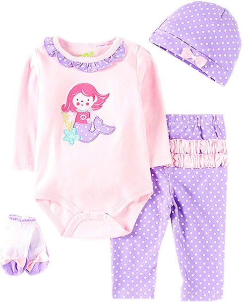 Reborn Baby Dolls Clothes Girl - 22 inch 4 Pcs Sets Outfit Fits 20-23 inch Reborn Doll Newborn Baby Girl Clothing