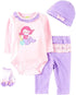Reborn Baby Dolls Clothes Girl - 22 inch 4 Pcs Sets Outfit Fits 20-23 inch Reborn Doll Newborn Baby Girl Clothing