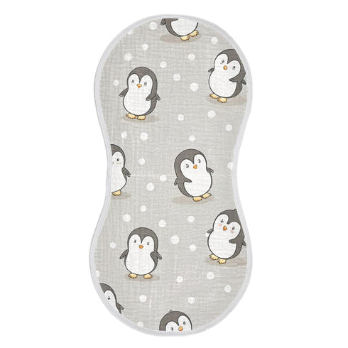 Kigai Cute Cartoon Penguin Muslin Baby Burp Cloths, Large Absorbent Cotton Muslin
