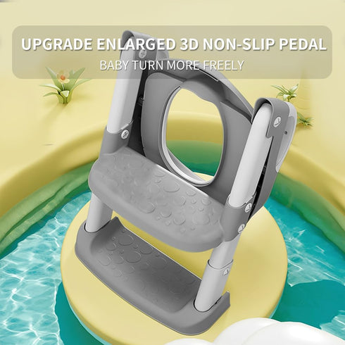 Potty Training Toilet Seat For Boys Girls, Toddler Toilet Seat With Step Stool Ladder, Foldable Toddler Potty Seat