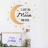 I Love You to The Moon and Back Quotes Wall Decals, Moon Stars DIY Sticker Art for Home Nursery Decor