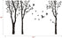 MairGwall Set 3 of Birch Trees with Flying Birds Wall Stickers - Beautiful Tree Wall Decal Vinyl Wall Art Decor