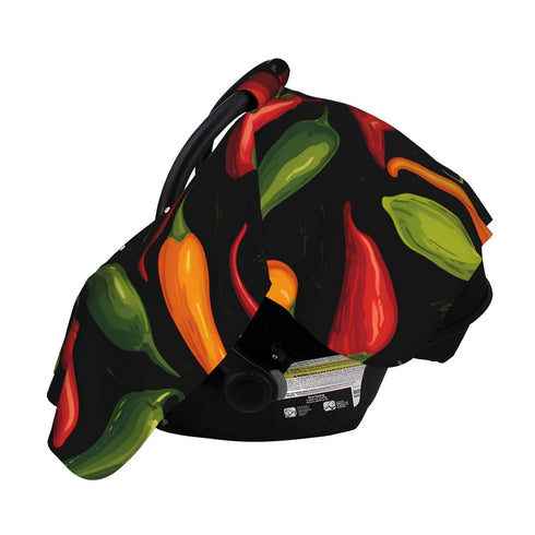 Zhbvncp Hot Chili Pepper Pattern Baby Car Seat Cover & Breastfeeding Nursing Cover - Breathable Stretch Fabric