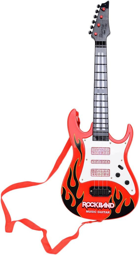 KonHaovF Electric Guitar for Kids - Toy Guitar with Strap, Light and Music Gifts for Boys Girls Age 3-5 (Red)