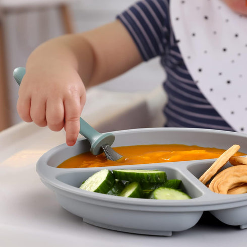 VITEVER 6 Pieces Toddler Utensils Set, Kids Silverware with Silicone Handle, Dishwasher Safe