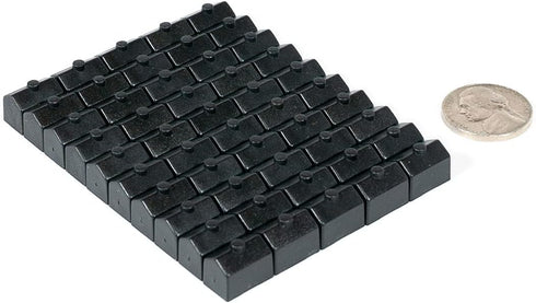 Plastic Houses: Black Color Board Game Replacement House - 50 Pieces for Miniature Town & City Buildings