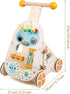 Wooden Baby Walker, Adjustable Speed Push and Pull Learning Activity Walker, Toddler Activity Center Toys