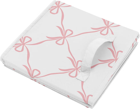 Set 2 Sweet Jojo Designs of Collapsible Fabric Storage Cubes (Pink Bows) for Girls, Baby, Kids, Childrens Foldable Bins