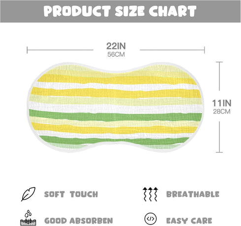 decor gift 4 Pack 22x11in Cotton Baby Burp Cloths Soft and Absorbent? Yellow Green White Stripe Pattern washcloth