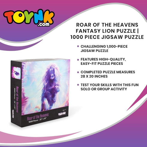 Toynk Roar of the Heavens Fantasy Lion Puzzle, 1000 Piece Jigsaw Puzzle for Adults and Kids, Interactive Brain Teaser
