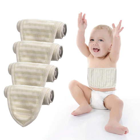 wonuu Baby Umbilical Cord Belt, Infant Belly Binder Hernia Care Navel Truss Support, 4Pack-Green