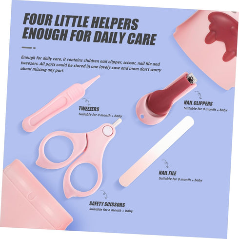 SUPVOX Newborn Grooming Kit Nail Scissors Clipper File Tweezers Boys and Girls Safety Tools Abs Stainless Steel for Boy