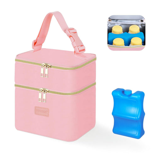 Pack, 4 5 PIIOSER Insulated Baby Bottle Tote Bags with Ice Fits Baby Bottles Up to Ounce, Portable Breastmilk Cooler