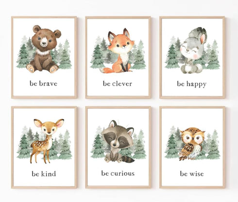 Generic 8x10 Baby Woodland Animal Prints Wall Art for Nursery Decor, Woodland Nursery Wall Art for Boys,Woodland Forest