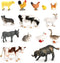 Volnau Mini Farm Toys Figures, 14PCS Barn Animal Figurines for Toddlers Kids, Christmas Birthday Gift, Plastic
