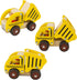 Wooden Push Car Toys for Infants, 2 Pcs Baby Vehicle Toys for 18 Months, Excavator + Truck