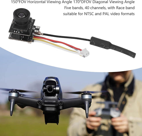 Micro FPV Camera, Black AIO Camera for Racing Cars
