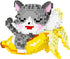 Larcele Micro Building Blocks Animal Set - DIY Mini 3D Toy Bricks, 2427 Dots KLJM-10 (Banana Cat)