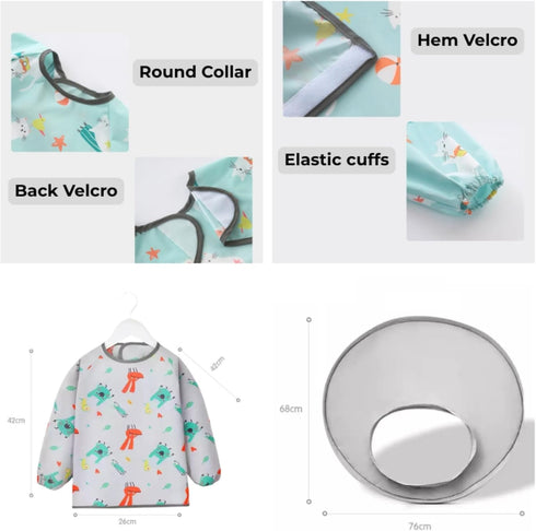 Generic Set Baby bib Food Catcher Bib and Tray | High Chair Self Feeding, Self Eating | No-Mess Mealtime | Easy Cleanup