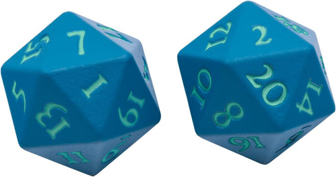 Ultra PRO - Vivid Heavy Metal Dice Set Teal 2ct: 20 Sided Dice for Role Playing Games, Matte Finish