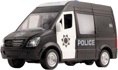 Police Truck Rescue Car 1:16 Scale Friction Power Vehicle with Lights and Sounds for Kids Pretend Play