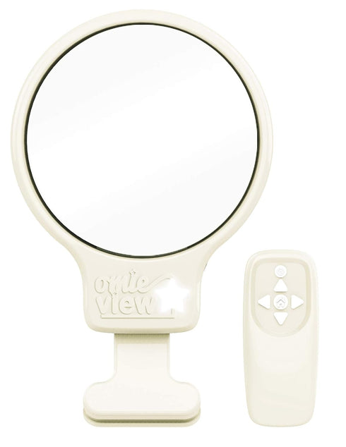 Bassinet Mirror - Clip-on Mirror with Remote Control & LED Light for Baby Monitoring, Bassinet Accessory