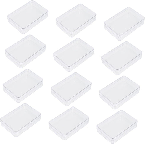 12pcs Clear Plastic Poker Box Organizer - Game Card Holders for Bridge Decks and Poker Cards Storage
