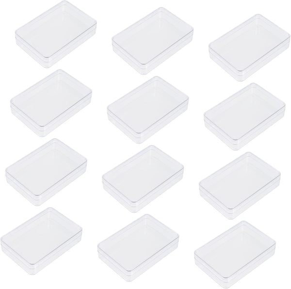 12pcs Clear Plastic Poker Box Organizer - Game Card Holders for Bridge Decks and Poker Cards Storage