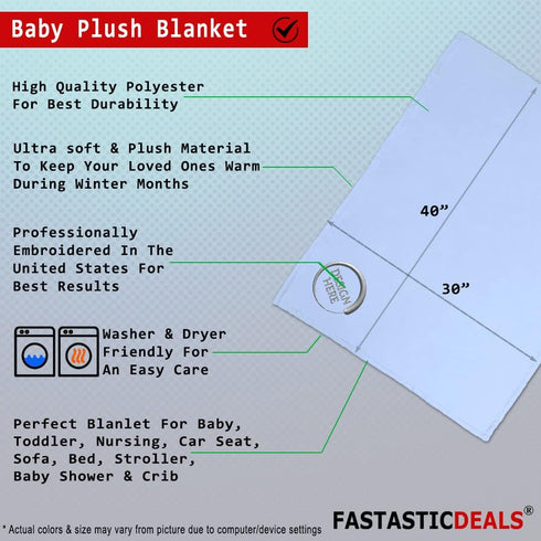 Fastasticdeals Custom Embroidery Nursery Bedding Baby Blankets for Boys & Girls Disc Golf A