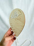 Kemmintvn Wooden Newborn Announcement Ornament, Hello World Balloon Sign with Hanging Rope, Birth Details Wood