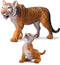 Gemini&Genius Tiger Toy Figures for Kids, Safari Animal Action Figures with Cub, Great for Gifts and Party Favors