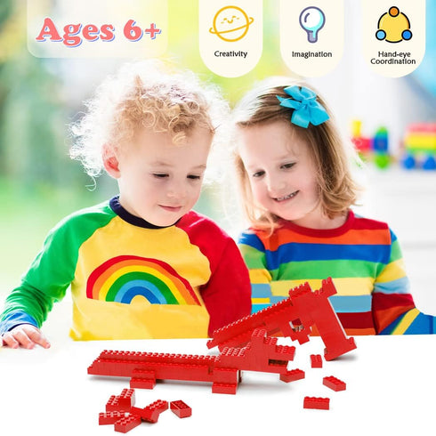 Classic Building Bricks, 100 Piece 2x4 Building Blocks STEM Creative Building Toys Compatible with All Major Brands, MOC Building Bricks DIY Play Set for Kids(Red)