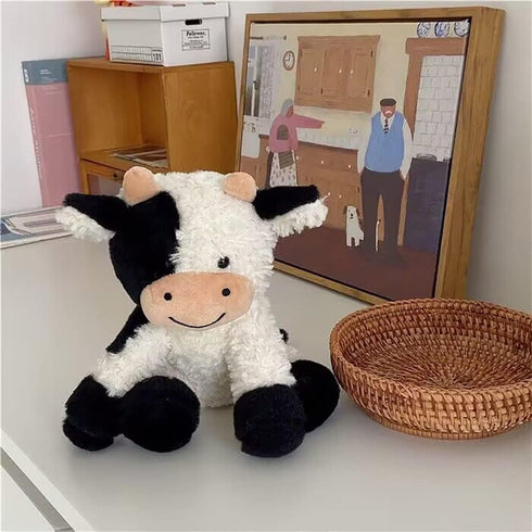 Cow Stuffed Animal - Cute 9 Inch Plush Doll Toy Gift for Girls and Boys, Christmas (Cow Sitting)
