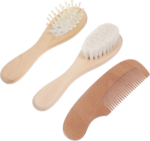 HEALSOPTHY 1Set Hair Brush Set Grooming Kit for Newborns Includes Scalp Scrubber Soft