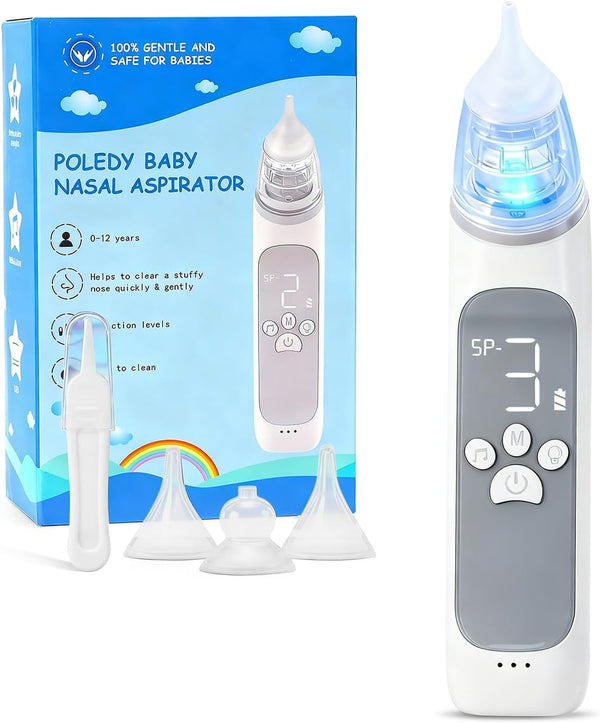 POLEDY Electric Nasal Aspirator for Baby, Waterproof Nose Sucker for Toddlers, Nose Cleaner