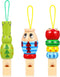 Kisangel Kids Musical Toys 3 Pcs Wood Carved Animal Whistle Noise Makers for Birthday Bag Fillers (Random Color)