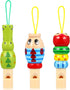 Kisangel Kids Musical Toys 3 Pcs Wood Carved Animal Whistle Noise Makers for Birthday Bag Fillers (Random Color)