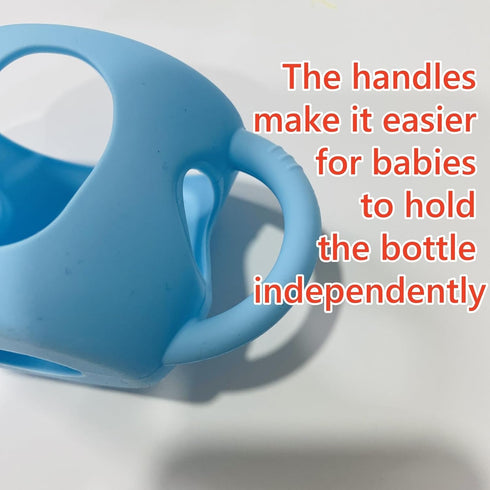 Frezonika 4 Pack 4/8 OZ 8 OZ) Silicone Sleeves for Avent Natural Glass Baby Bottles, Silicone and Easy-Grip Handles