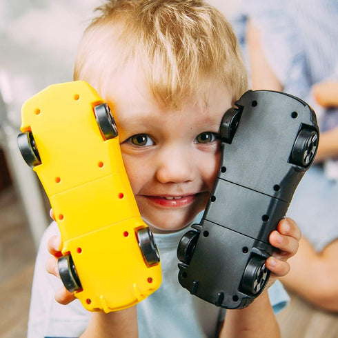 5-in-1 Magnetic Vehicles Playset Toy, Transform to Robot, Building Action Figures Kit with Storage Box, Gift for Kids