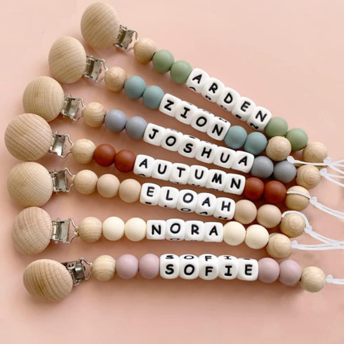 Personalized Pacifier Clip with Name, Customized Pacifier Clip Monogram Silicone Chain for