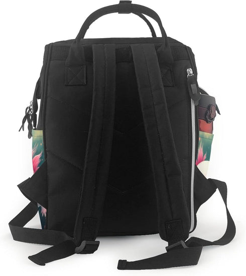 Qewfoju Backpack Backpack Whimsical Axolotl Fantasy Print Diaper Bag Large Capacity Diaper Baby Changing Bags