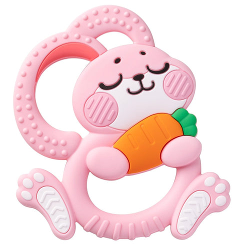Duannick Easter Baby Teething Toys for 3+ Months, Silicone Bunny Rabbit Teether for