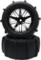 2 Pieces RC 1:16 Pre-Glued Paddles Buggy Tires, Hex 12mm Wheels for Snow Sand Off Road Car (2 PCS)