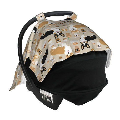 Norchzi 39x27.5 Inches Corgi Gifts for Corgi Lovers Baby Car Seat Canopy Cover Multi Use Nursing Cover for Newborn