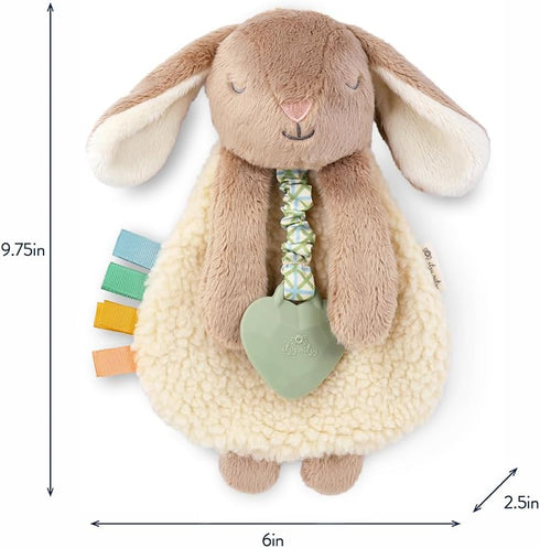Itzy Ritzy - Itzy Lovey Including Teether - Baby Lovey with Teether, Textured Ribbons & Dangle Arms - Features Crinkle