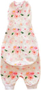Woombie Grow with Me Baby Swaddle with Leggies, Watercolor Roses, 0-9 Months