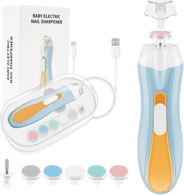 KOUISYY Baby Nail File Electric Baby Nail Trimmer with LED Light, USB Charging